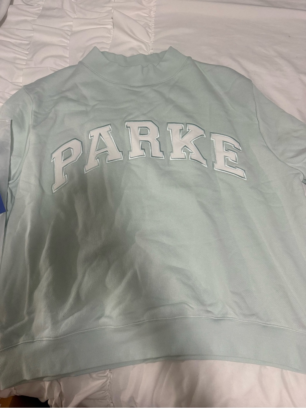 Parke Pale Blue mock neck from bridal collection!